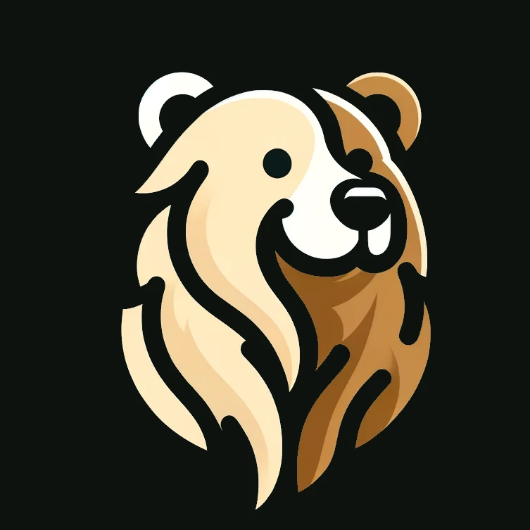 RETRIEBEAR logo: a bear head, half golden retriever, half bear